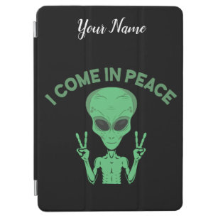 Green Alien I come in Peace Extraterrestrische UFO iPad Air Hülle