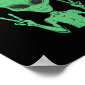 Green Alien I come in Peace Extraterrestrische UFO Poster (Ecke)