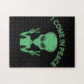Green Alien I come in Peace Extraterrestrische UFO Puzzle (Horizontal)