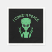 Green Alien I come in Peace Extraterrestrische UFO Serviette (Vorderseite)