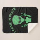 Green Alien I come in Peace Extraterrestrische UFO Sherpadecke (Vorderseite (Horizontal))