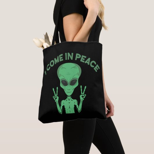 Green Alien I come in Peace Extraterrestrische UFO Tasche (Von Nahem)
