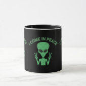 Green Alien I come in Peace Extraterrestrische UFO Tasse (Zentrum)