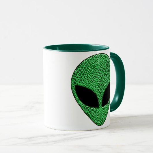 Green Alien Lizard Creature Tasse (VorderseiteRechts)
