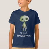 Green Alien Martian Funny Boy's Shirt (Vorderseite)