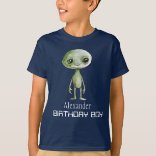 Green Alien Martian Funny Boy's Shirt