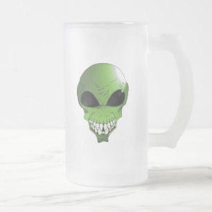 Green Alien Mattiert 16 oz Mattiert Glass Tasse