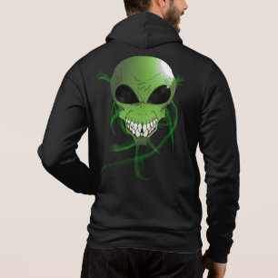 Green Alien Men Bella+Leinwand Full-Zip Hoodie