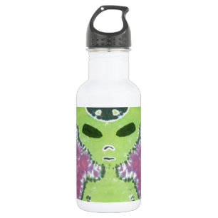 Green Alien Peace Sign Gefärbte Krawatte Edelstahlflasche
