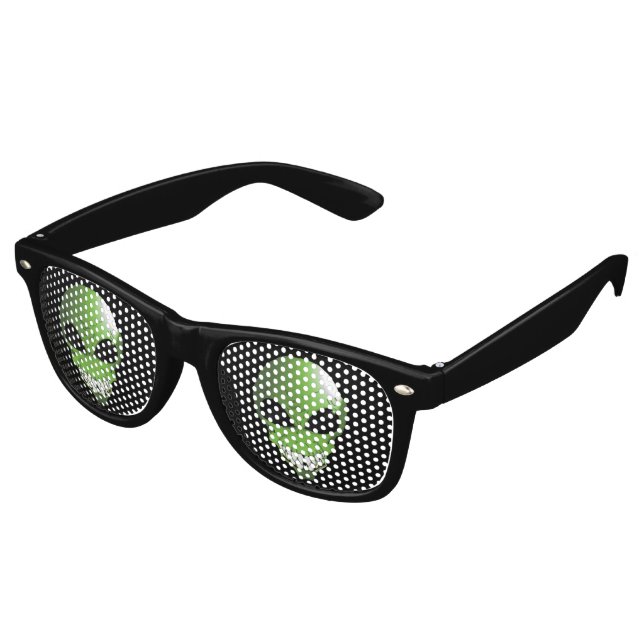 Green Alien Retro Party Shades Partybrille (Schrägansicht)