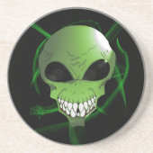Green Alien Sandstone Drink Untersetzer (Vorne)
