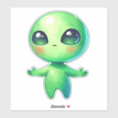 Green Alien Sticker (Blatt)