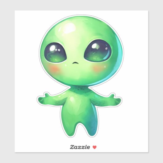 Green Alien Sticker (Blatt)
