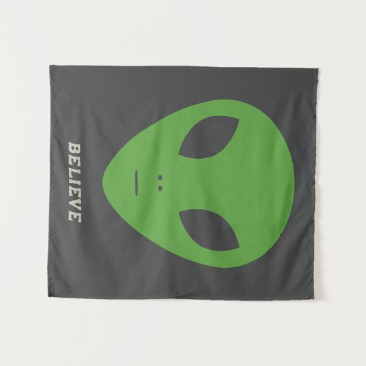Green Alien Tapestry Wandteppich (Vorderseite (Horizontal))