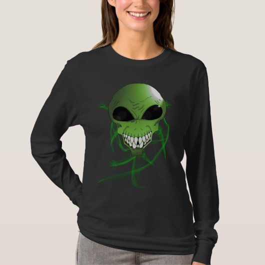 Green Alien Women's Basic Long Sleeve T - Shirt (Vorderseite)