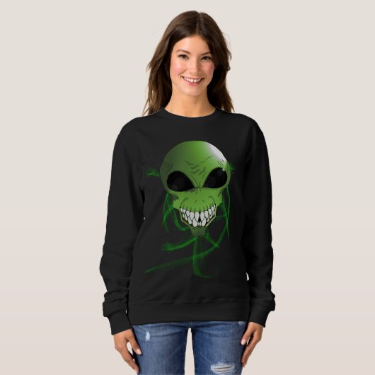 Green Alien Women's Basic Sweatshirt (Vorne ganz)