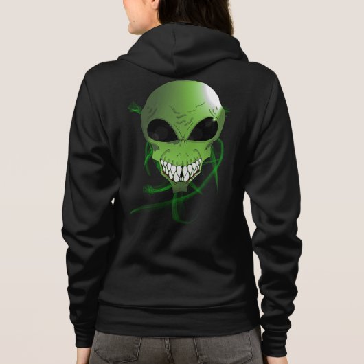 Green Alien Women's Bella+Leinwand Full-Zip Hoodie (Rückseite)