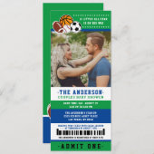 Green All Star Sport Ticket Paare Dusche Foto Einladung (Vorne/Hinten)