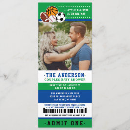 Green All Star Sport Ticket Paare Dusche Foto Einladung