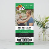 Green All Star Sport Ticket Paare Dusche Foto Einladung (Stehend Vorderseite)
