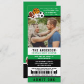 Green All Star Sport Ticket Paare Dusche Foto Einladung (Vorne/Hinten)