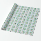 Green Alligator Baby Pastell Wasserfarben Muster Geschenkpapier (Ungerollt)