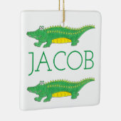 Green Alligator Croc Crocodile Gator Tier Keramikornament (Rechts)