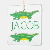 Green Alligator Croc Crocodile Gator Tier Keramikornament (Links)