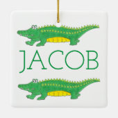 Green Alligator Croc Crocodile Gator Tier Keramikornament (Rückseite)