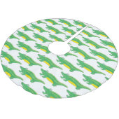 Green Alligator Croc Crocodile Gator Tier Polyester Weihnachtsbaumdecke (Schrägansicht)