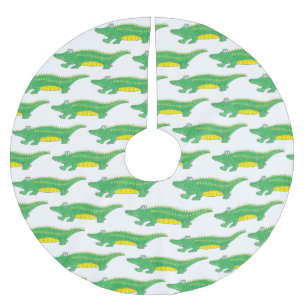 Green Alligator Croc Crocodile Gator Tier Polyester Weihnachtsbaumdecke