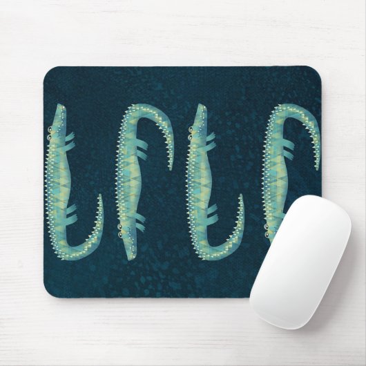 Green Alligator Distressed Gator Graphic Mousepad (Mit Mouse)
