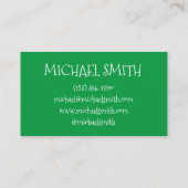 Green Alligator Gator Reptile Croc Crocodile Zoo Visitenkarte (Rückseite)