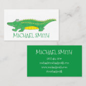 Green Alligator Gator Reptile Croc Crocodile Zoo Visitenkarte (Vorne/Hinten)