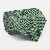 Green Alligator Leather Krawatte (Gerollt)