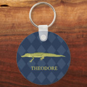 Green Alligator Realistic Graphic Personalized Schlüsselanhänger (Vorderseite)