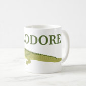 Green Alligator realistische Grafik Personalisiert Kaffeetasse (VorderseiteRechts)