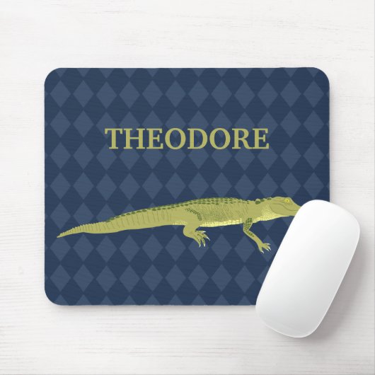 Green Alligator realistische Grafik Personalisiert Mousepad (Mit Mouse)