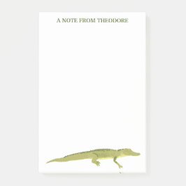 Green Alligator realistische Grafik Personalisiert Post-it Klebezettel