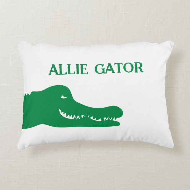 Green Alligator Throw Kissen (Vorderseite)
