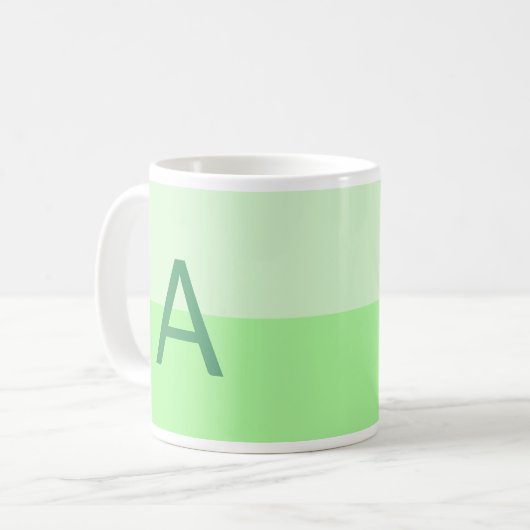 Green Alphabet Monogram Kaffeetasse (Vorderseite Links)