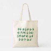 Green Alphabet Tote Bag Tragetasche (Rückseite)