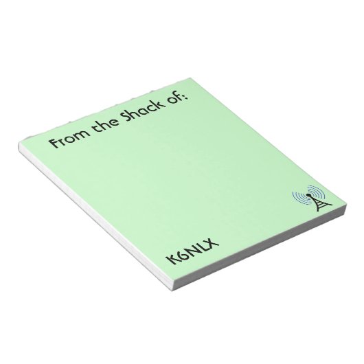 Green Amateur Radio Call Signature Notepad Notizblock (angewinkelt)