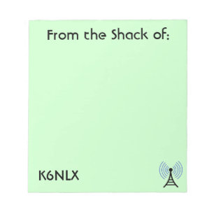 Green Amateur Radio Call Signature Notepad Notizblock