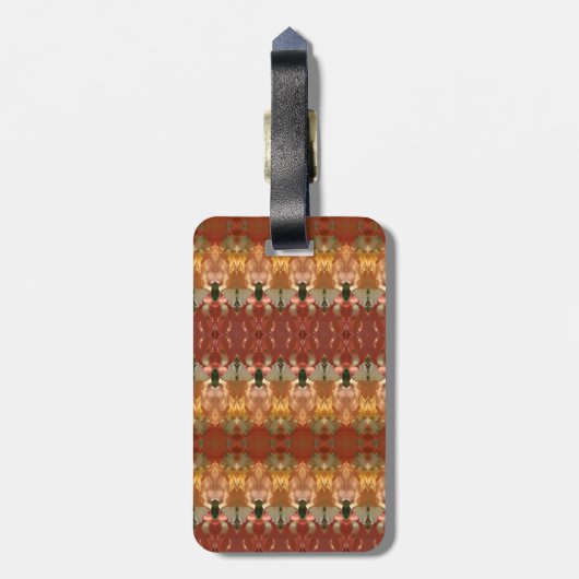 Green & Amber Ikat 3 Gepäckanhänger (Rückseite vertikal)