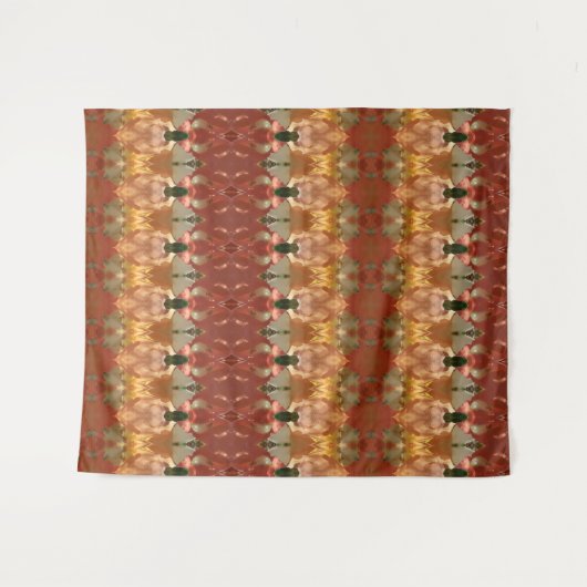 Green & Amber Ikat 3 Wandteppich (Vorderseite (Horizontal))