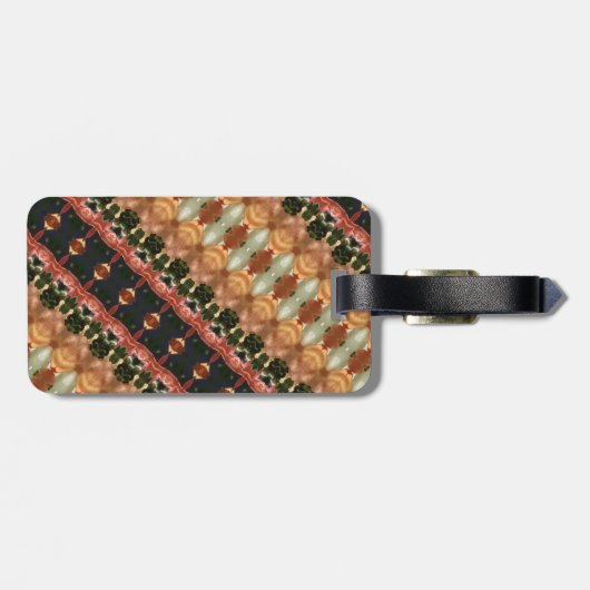 Green & Amber Ikat 4 Gepäckanhänger (Rückseite horizontal)