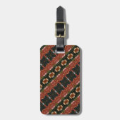 Green & Amber Ikat 6 Gepäckanhänger (Vorderseite vertikal)