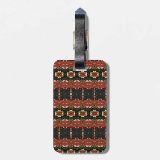 Green & Amber Ikat 6 Gepäckanhänger (Rückseite vertikal)