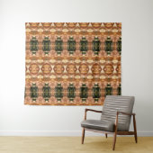 Green & Amber Ikat 9 Wandteppich (Beispiel (Horizontal))